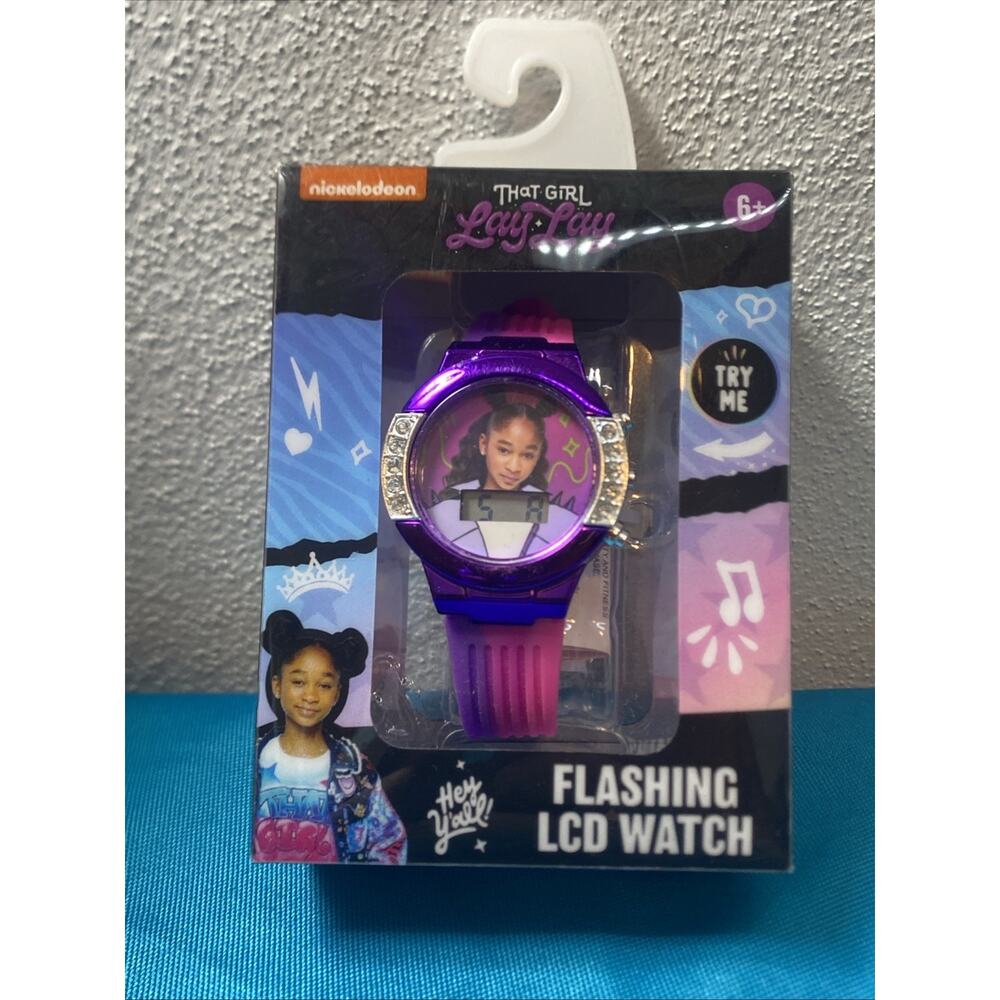 Nickelodeon That Girl Lay Lay Flashing LCD Digital Watch Ages 6+ Rubber Band